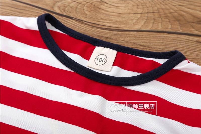 2018 bé gái phù hợp với thời trang mùa hè bé trai sọc hai mảnh cotton bé trai và bé gái với quần áo trẻ em lớn quần áo thủy triều quần áo bé gái
