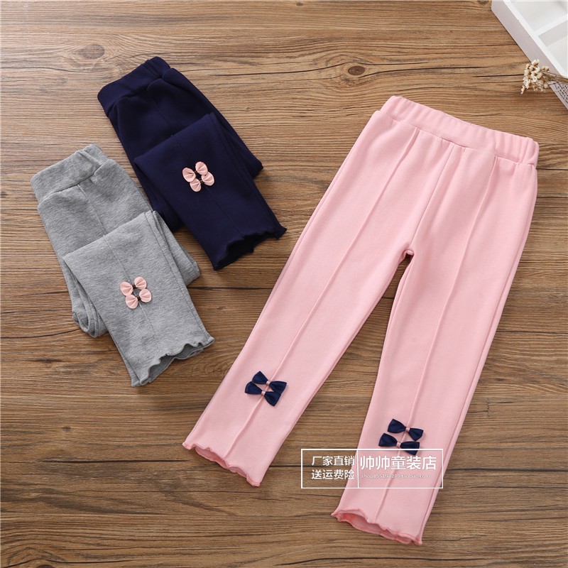 Lắc cùng quần bé gái 2018 mới legging hai lớp cộng với nhung dày mặc quần áo thủy triều xuân hè 1-9 tuổi quần áo bé gái