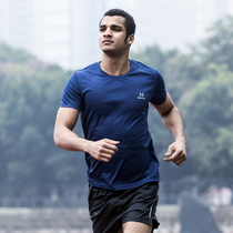 Sports loose casual mens spring and summer breathable season night and morning sweat-absorbing top Thin T-shirt running short-sleeved fitness clothes