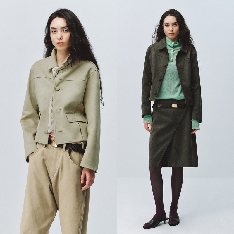 Simple Project*Suedette Short Jacket Women's Suede-Like Short Slim-Fit Jacket