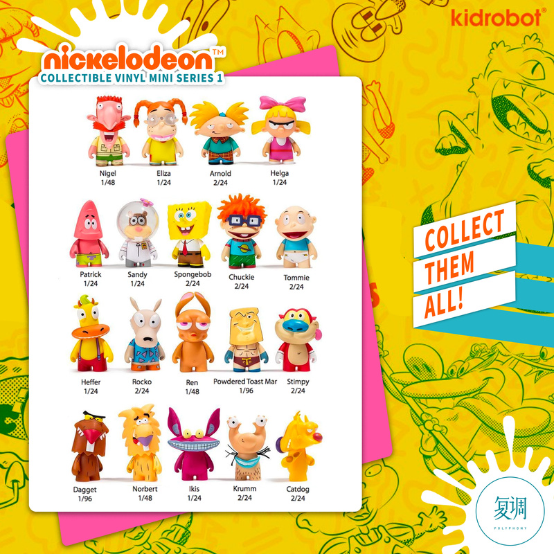 【Polyphonic】In Stock Kidrobot Nickelodeon 90S Blind Box Series 1 Figurine