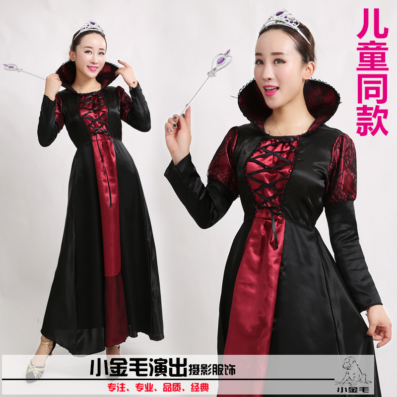 Halloween Adult White Snow Princess White Snow Princess Costume Children Stage Child Drama Performance Dress Bad Queen to Act Out