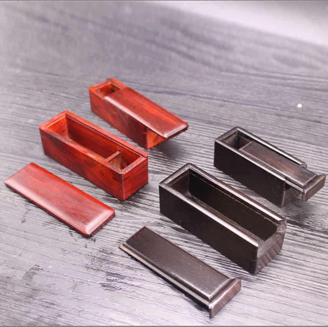 Seal box Wooden box Mahogany storage box Send printing mud red acid branch Retro package private chapter chapter box Solid wood brocade box