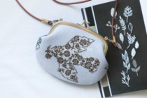 AZHAISTAUDIO) All Kawamaki Shells Bag Mouth Gold Wrap Flowers Birds and Happiness Flower Key Zero Wallet