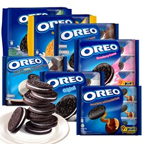 Indonesia imported oreo oreo sandwich biscuits peanut butter chocolate less sweet vanilla flavor 9 pack 256 5g