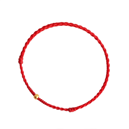 Золотой браслет на ногу, браслет с одной бусиной, плетеный оберег на день рождения, коллекция 2023