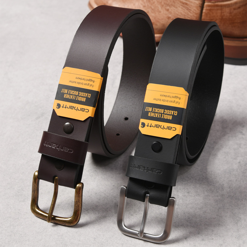 Carhartt Classic Workwear Retro Metal Pin Buckle Belt Smooth Top-Grain Leather A5509