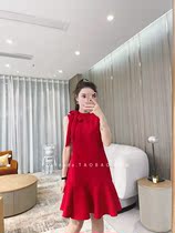 New product preview) 2021 summer blue big produced little red dress