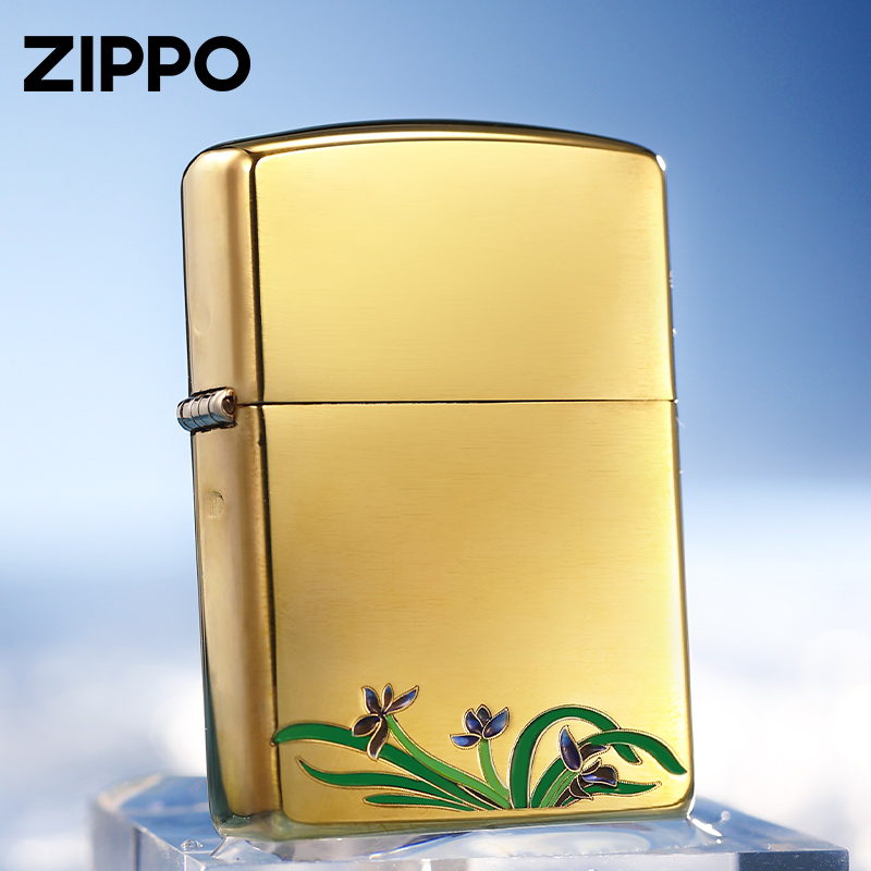 zippo lighter official original copyrighted brass enamel filled lacquered shore Zhitinglan kerosene windproof men's gifts-Taobao