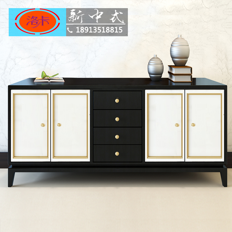New Chinese style solid wood foyer porch cabinet restaurant sideboard modern minimalist foyer decoration cabinet living room shoe cabinet storage