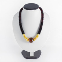 Natural amber beeswax drop earrings Chanterelle yellow inlaid amber earrings Womens beads blood pearl stud earrings jewelry Russian material