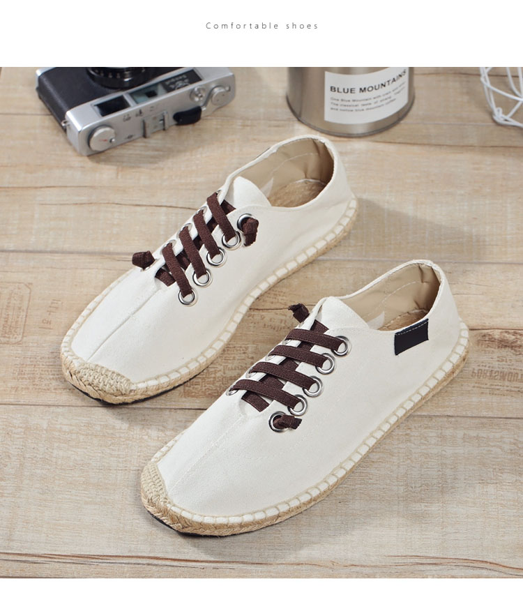 Old Bắc Kinh giày vải nam rơm linen giày khử mùi lười biếng bàn đạp nhẹ phong cách Trung Quốc thanh niên giày vải giày nam giày thể thao giá rẻ