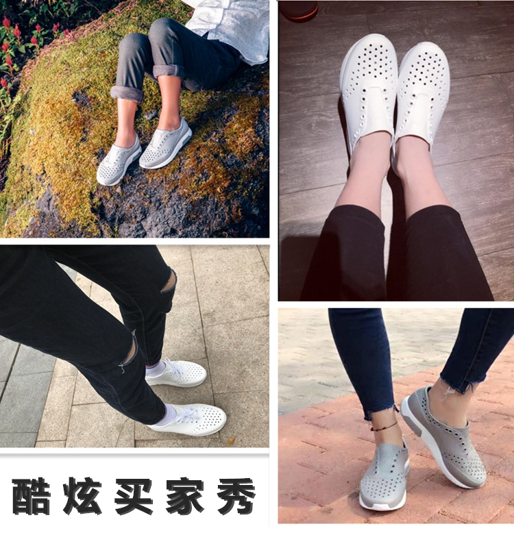 Mùa hè mới lỗ giày nam đôi giày lười giày nhẹ trượt không trơn trượt giày vải nam