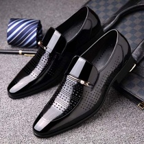 Net Red Dragonfly Summer Mens Hollowed-out Leather Shoes Cool Mens Shoes Leisure Business Authentic in the Inn Korean version of the Tidal Wave