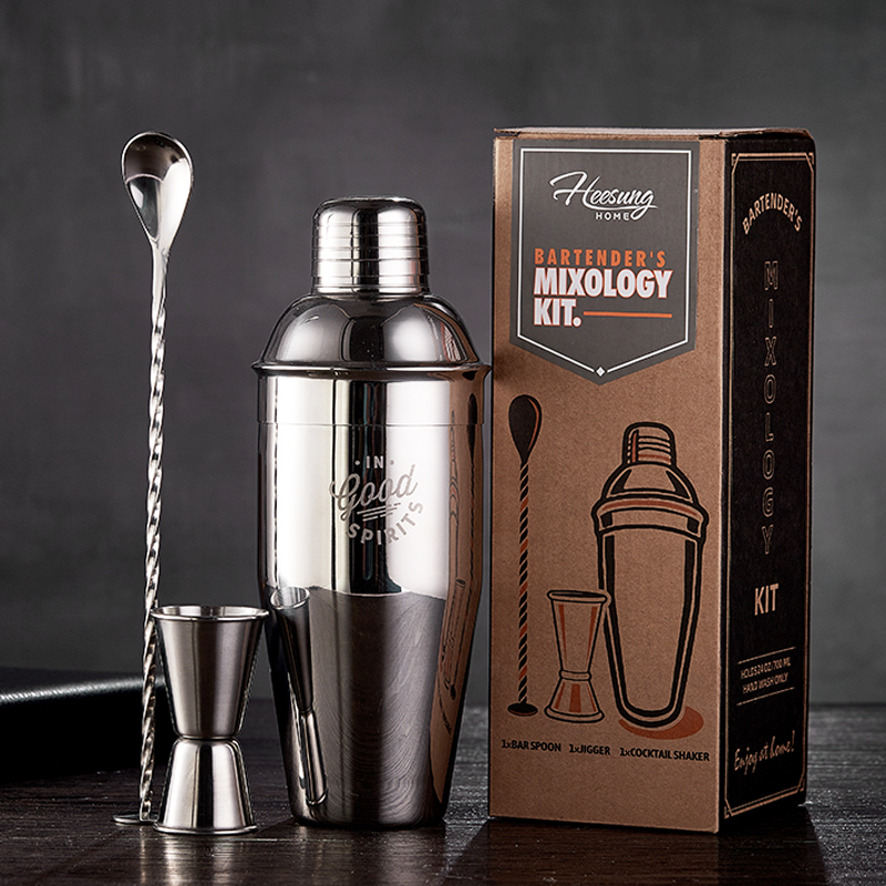 Thickened 304 Stainless Steel Cocktail Shaker Set, Shaker Cup, Bar Cocktail Shaker, 700ml Entry-Level Thickened 304 Stainless Steel Cocktail Shaker Set, Shaker Cup, Bar Cocktail Shaker, 700ml Entry-Level