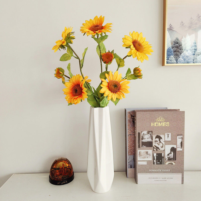 Small fresh simulation Sunflower Lilies desktop fake tea cabinet placed flower stylish atmospheric decoration flowers