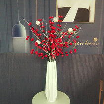 Natural Gold Wheat Ears Emulation Hairstyle Fruits Red Fruits Dried Flowers Tabletop Decoration Flower Shop Opening Barley Furnishing Floral