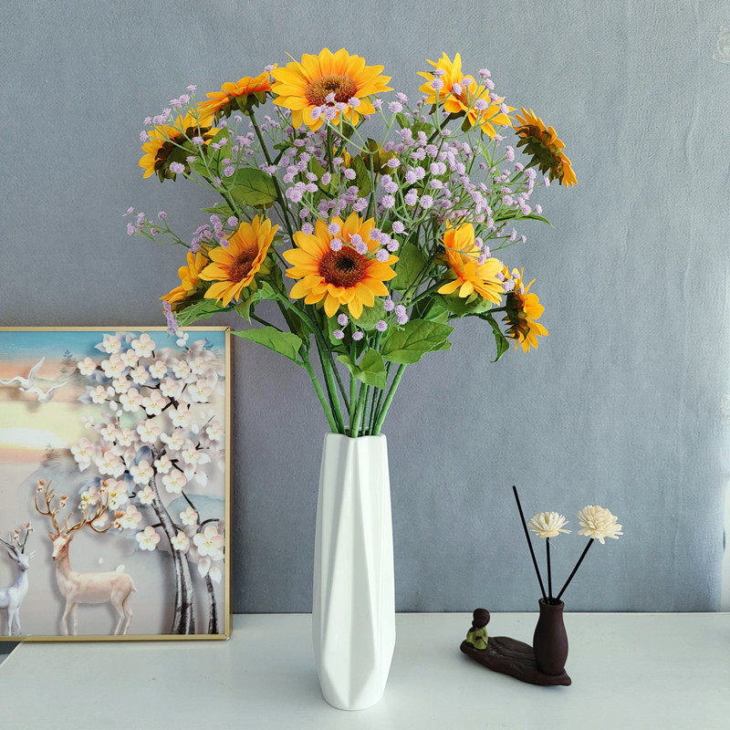 Desktop Emulation Sunflower Sunflower Full Star Suit Combined Living Room Tea Table TV Cabinet Furnishing Decoration Floral