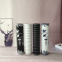 Living room floor large vase fashion minimalist and anti-fall imitation ceramic resin material inserts dry flower fake flower black white florin