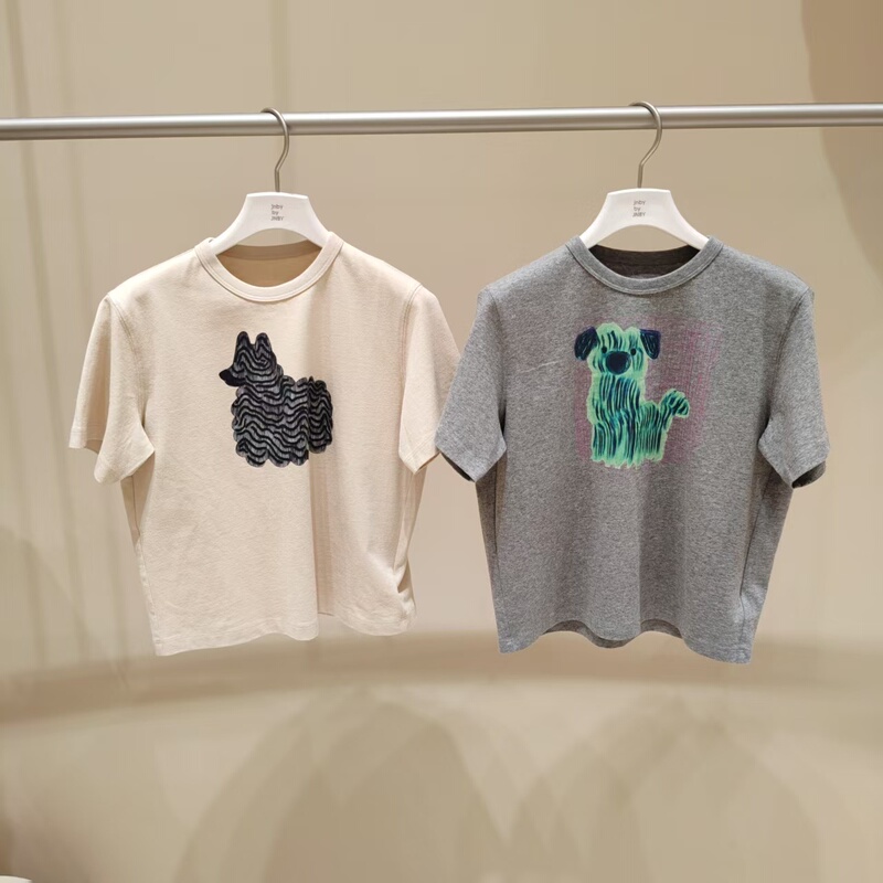 1Q8114860 Xiaojiangnan Children's Clothing Store Genuine Product 2026 Autumn New Collection Boys and Girls Round Neck Short-Sleeve T-Shirt