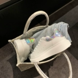 Кроссовки на платформе, белая обувь, из натуральной кожи