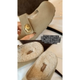 [Su Yinyin] Шерстяные туфли Little Golden Bean ~ 5 см, увеличивающие пушистость, женские туфли Мэри Джейн Биркенсток и полутапочки