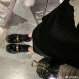 [Sheii su yinyin] eaton Back Garden ~ Arc de Triomphe круглая голова золотая пряжка густая базовая обувь лефу женская маленькая кожаная обувь весна