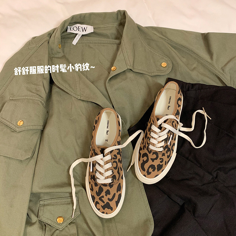 (sheii Su Yinyin) fashionable little BAO WEN~ new OG casual lace-up canvas shoes women's sneakers loafers