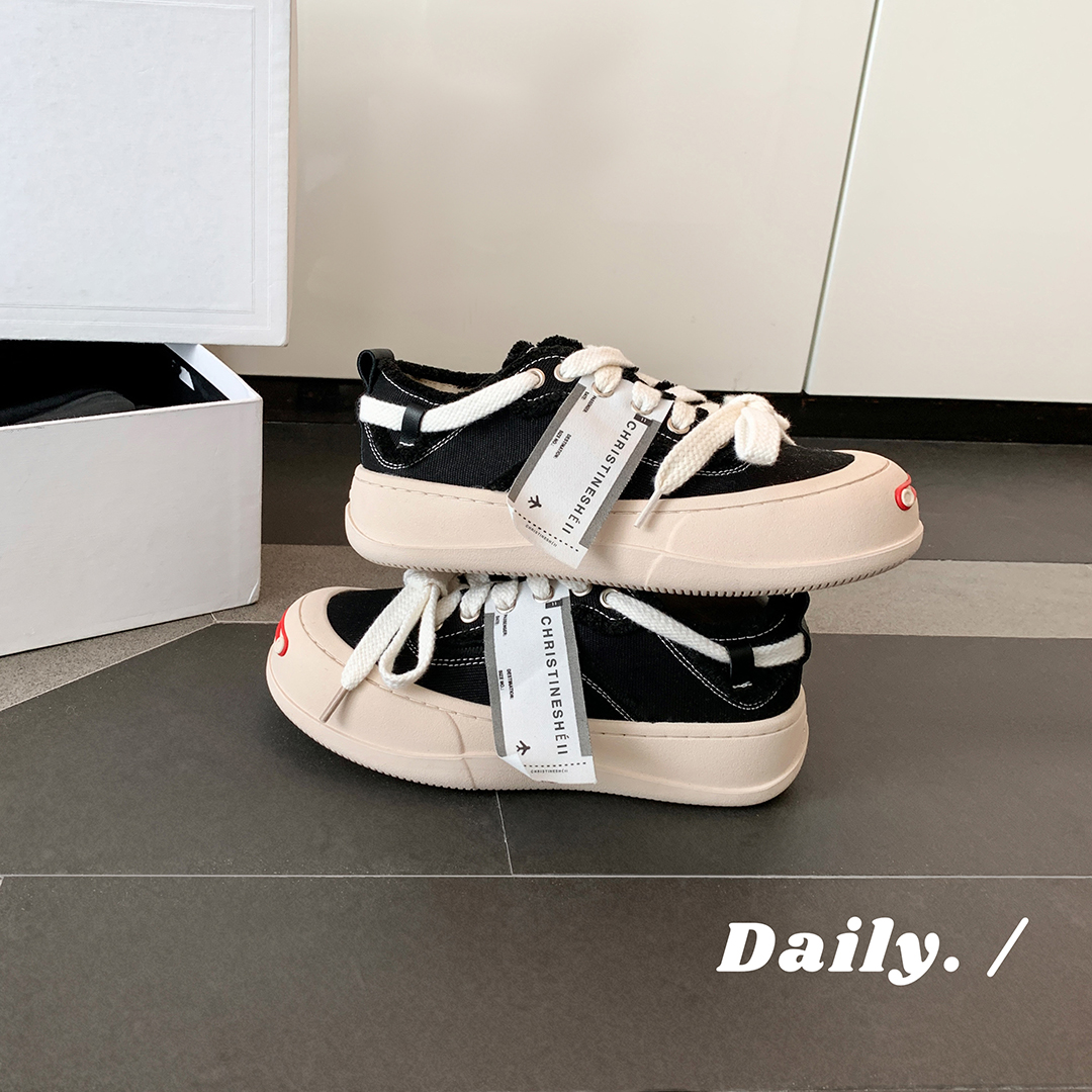 (shei Susinyin) London schoolgirl ~ opening laugh lacing thick bottom heightening casual sails shoes sneakers-Taobao