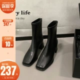 [Sheii su yinyin] Берлинский праздник ~ Фанги задняя молния на молнии на пятке эластичные ботинки женские носки сапоги тонкие ботинки