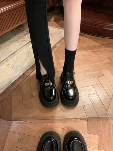 【sheii苏茵茵】伯克公路~ke*锁扣圆头松糕厚底小皮鞋女乐福单鞋