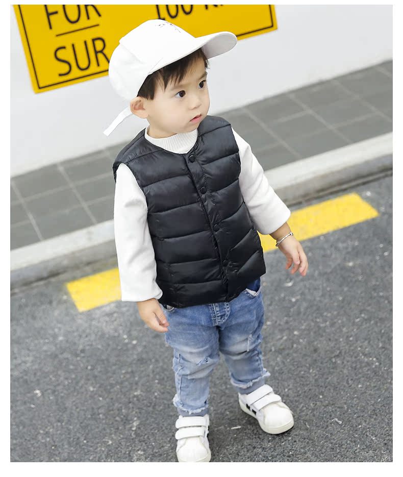 Trẻ em xuống cotton vest 2018 mùa thu và mùa đông mô hình chàng trai và cô gái quần áo trẻ em Hàn Quốc phiên bản của trẻ em nhỏ của vest bé ấm vest