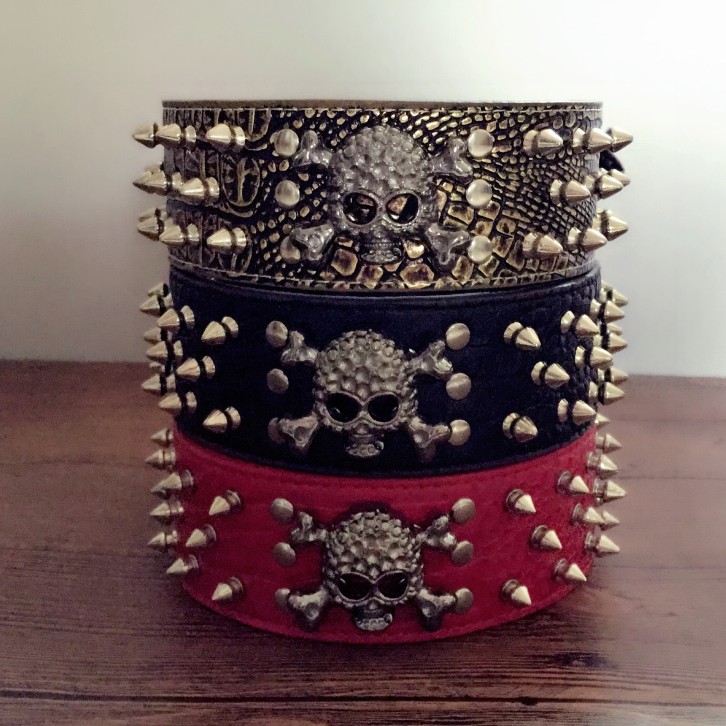 Dog Item Circle bulldog rivet Item Circle Neck Collar Border Shepherd Dog Farfight Neck Ring Anti Bite dog Warhead Skull head circle