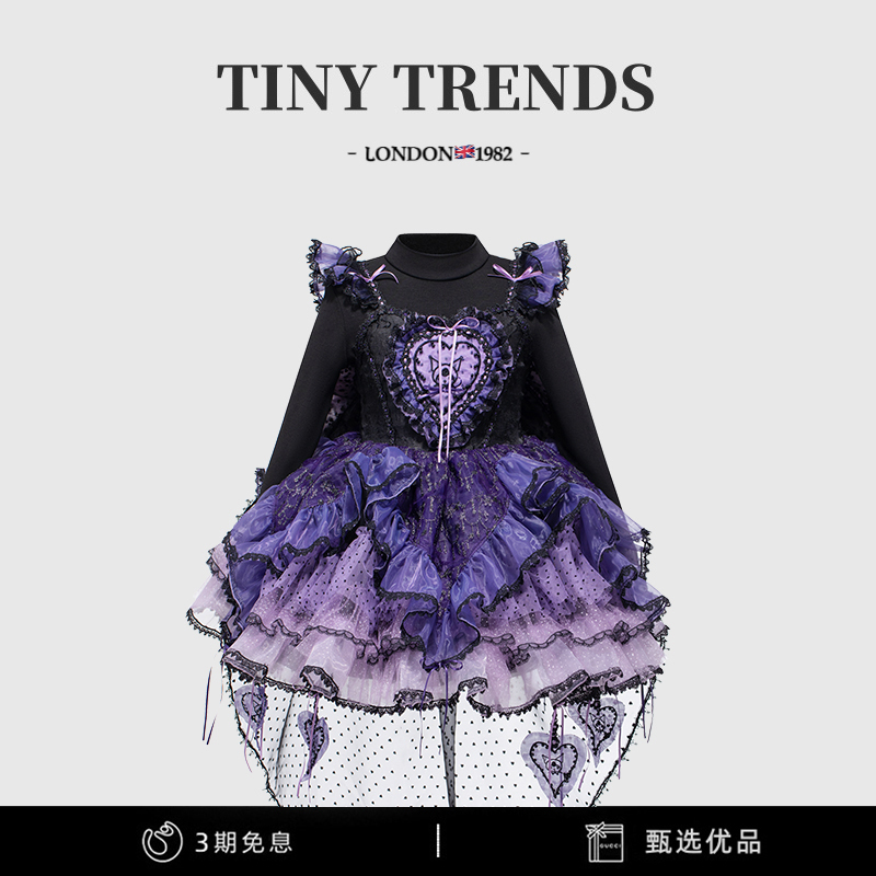 Girls' Kuromi Puffy Dress Autumn and Winter New Little Girl Lolita Birthday Dress Children's Princess Dress Girls' Kuromi Puffy Dress Autumn and Winter New Little Girl Lolita Birthday Dress Children's Princess Dress