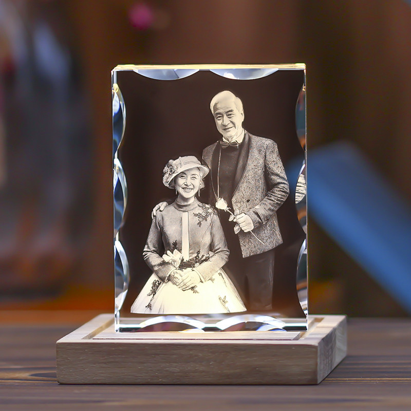 Wedding Anniversary Golden Wedding 10th Anniversary Creative Crystal Gift Wedding Photo Custom Sending Parents Wife Family