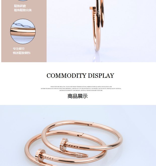 Xu hướng thời trang cá nhân Nhật Bản và vàng hồng 18K bằng vàng hồng titan với vòng tay kim cương vòng tay Cuff
