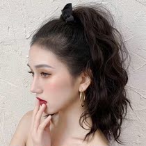 Fish bone ponytail ponytail female long hair strap style sweet and pear flower short corn hot curly hair natural high ponytail