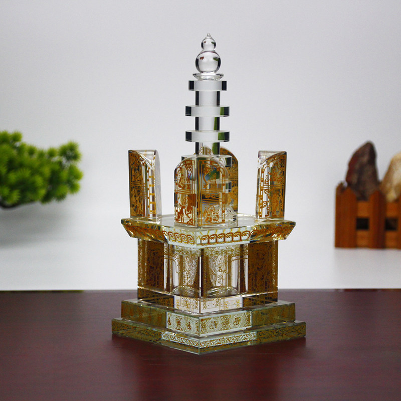 Crystal Craft Artificial Crystal Sherita Ayu Wang Tower decoration jewelry Five Wheel Tower engraved
