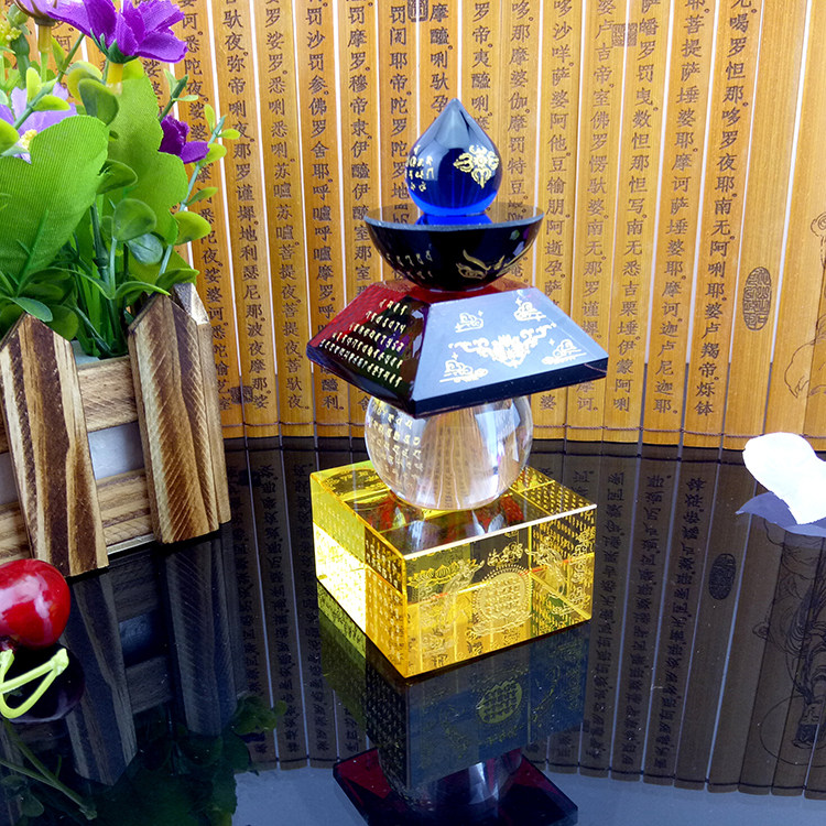 Sherrita Small Yokai Tibetan Five-Color Tower Ornament Treasures Indu Ronita Tower Crystal Five Round Tower
