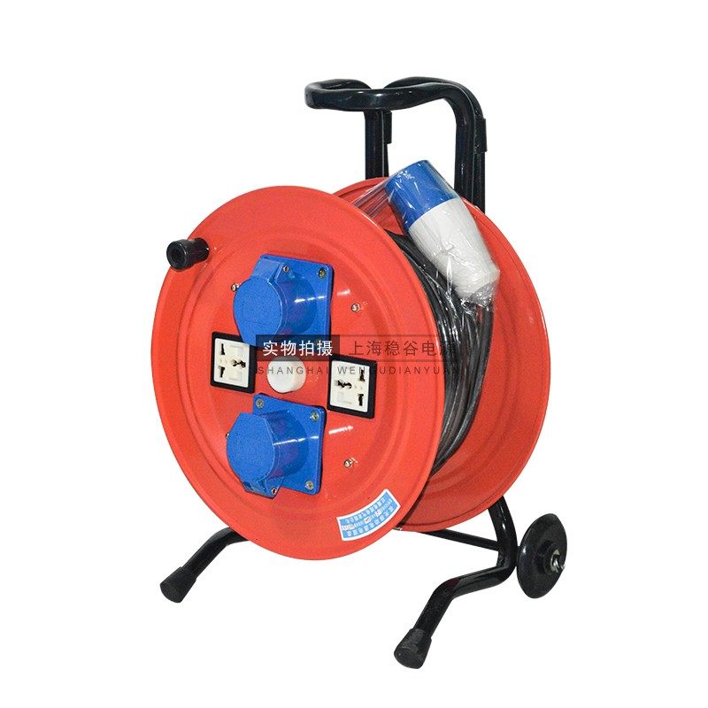 Red mobile cable reel 2 waterproof 3*1 5 3*2 5 3*4 3*6 30M 50M 100M 220V