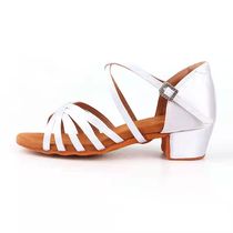 Girls Latin dance shoes girls soft-soled childrens Latin dance shoes high flat heels for beginners new style