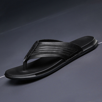 Foreign trade export tail goods cut standard mens shoes genuine leather mens non-slip casual flip flops special price clearance to pick up leaked cow goods