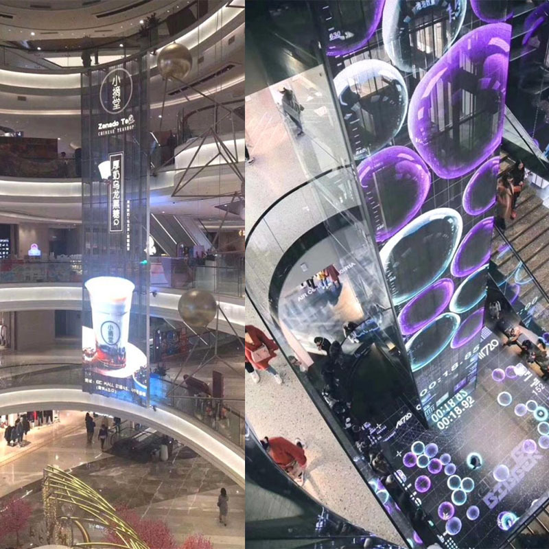 Transparent Led Display Screens for Retail Store Advertising, Glass Curtain Walls with High Transparency, Full Color, for Indoor and Outdoor Use