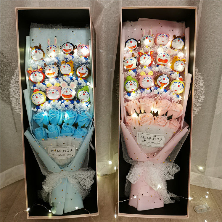 Net red heart birthday gift to girls boys creative cartoon bouquet Ins graduation gift girl