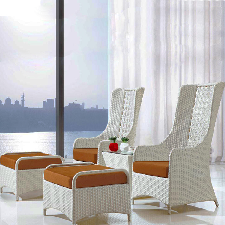 Rattan Sofa Hotel Club Balcony Courtyard Rattan Chair Pedal Coffee Table Combination Leisure Double Negotiation Single Sofa