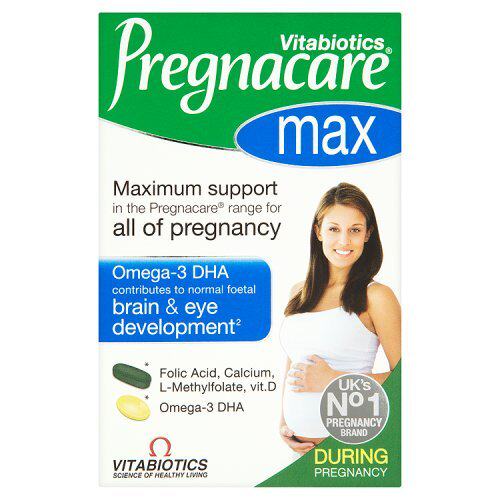 UK Vitabiotics Pregnacare Max Pregnancy Compound Vitamin Folate DHA Fish Oil Supplements Calcium