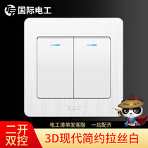 TEP switch socket panel type 86 double open switch Double wall concealed two open double control switch