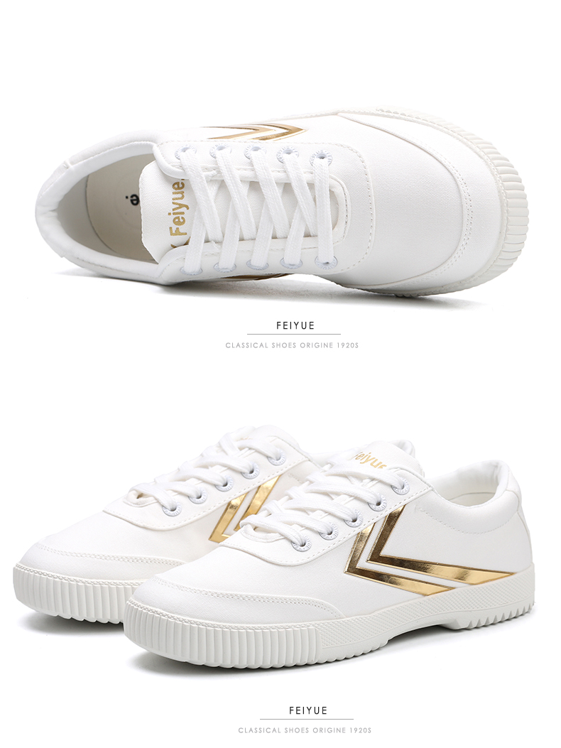 Feiyue / bước nhảy mới giày trắng giản dị Giày vải nữ xu hướng giày thể thao nam và nữ giày đôi - Plimsolls giầy thể thao nam lining