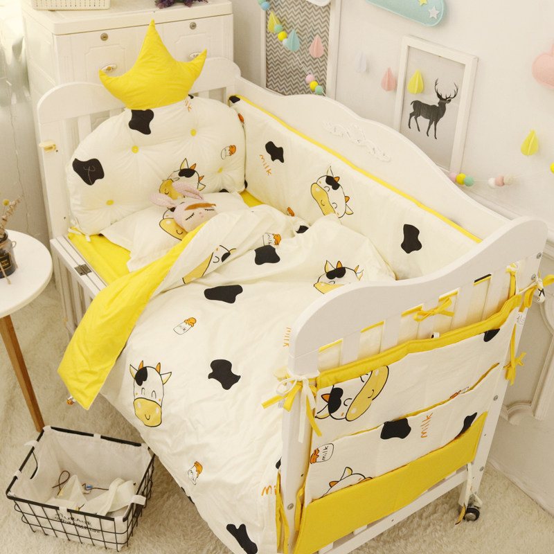 Aidol custom crib bed anti-collision fence cotton four seasons universal newborn baby bedding kit