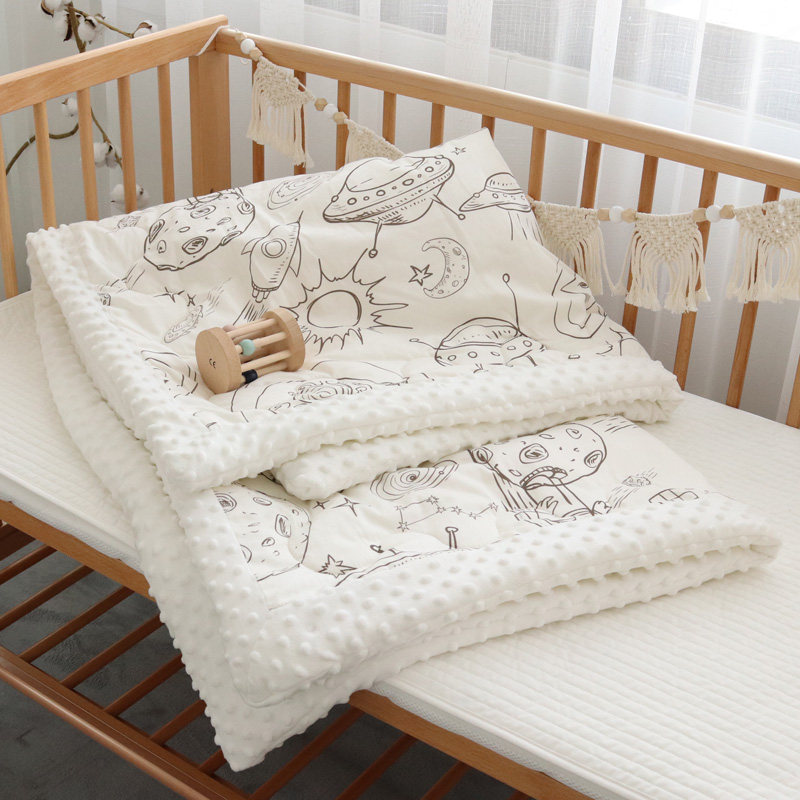 Baby quilt thickened Four Seasons universal newborn warm bean cashmere cotton cover baby children winter quilt